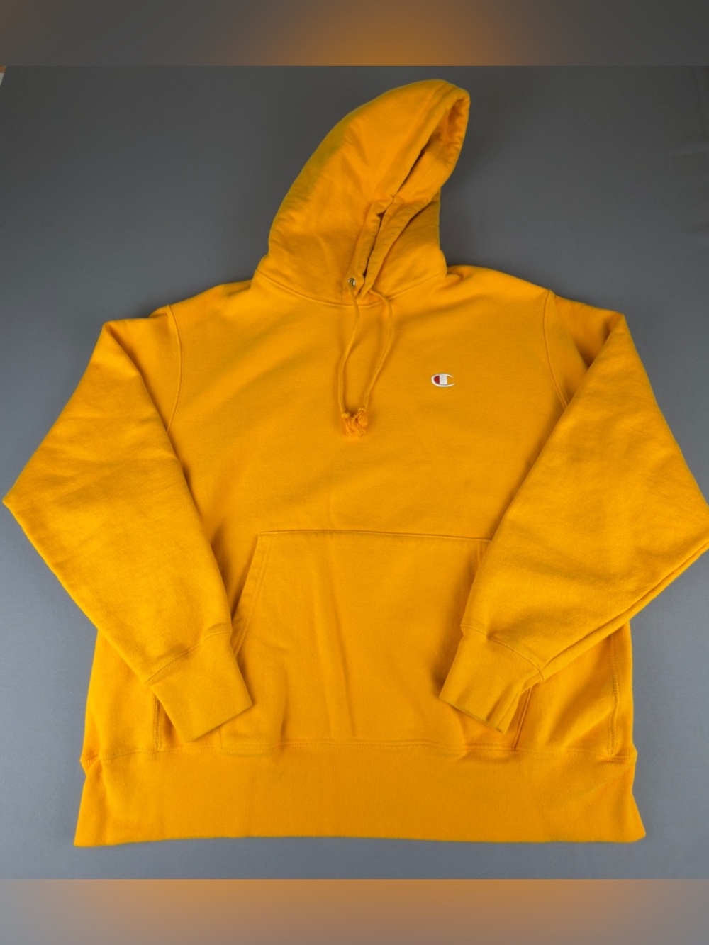 Champion Bright Yellow Hooded Pullover - Men's